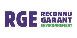 Logo de la certification RGE 'Reconnu Garant de l'Environnement'.